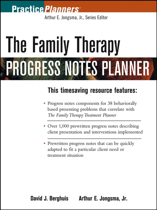 Title details for The Family Therapy Progress Notes Planner by Arthur E. Jongsma, Jr. - Wait list